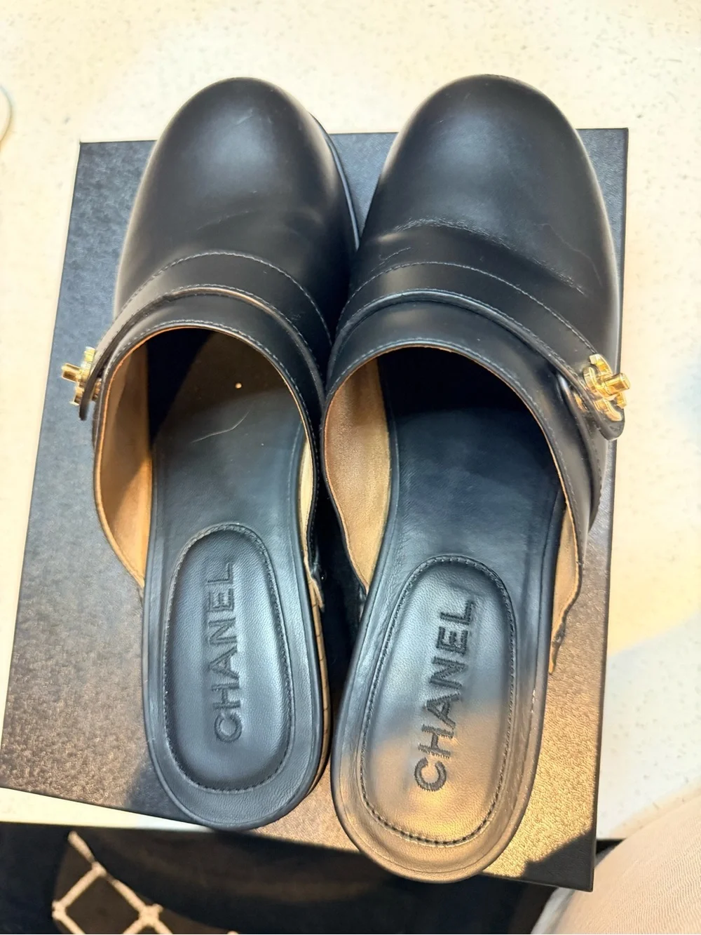 CHANEL slip mules
